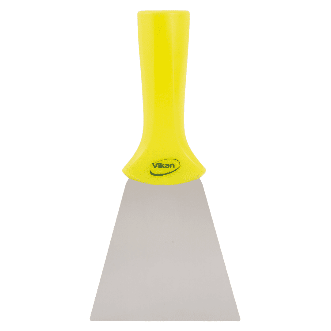 40116-1 Yellow-handled scraper tool with stainless steel blade.