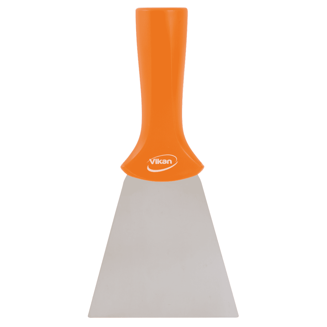 40117-1 Orange-handled metal scraper tool.