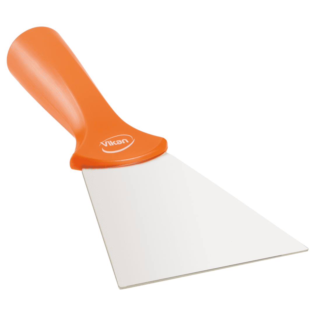 40117 Orange-handled scraping tool with a flat blade.