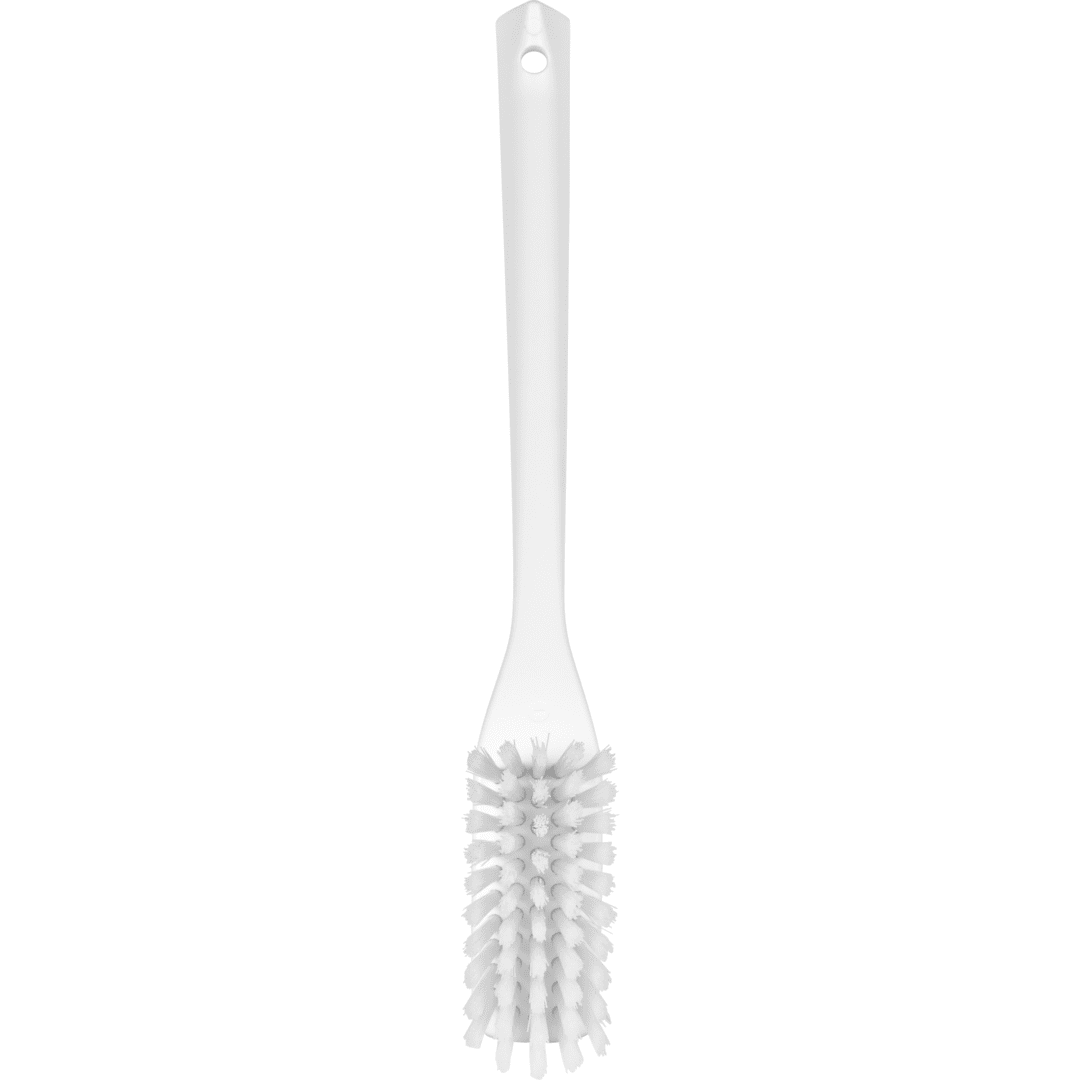 41855-2 White cleaning brush with plastic bristles.