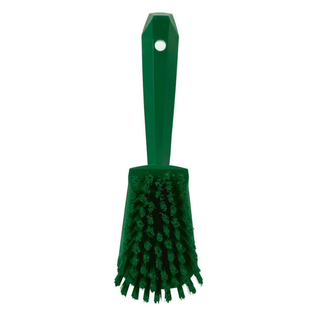 41922-2 Green cleaning brush with textured bristles.