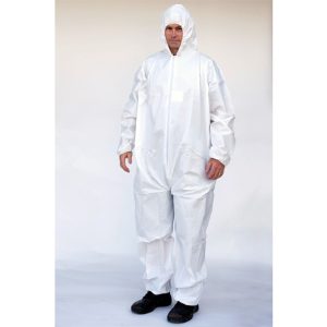 White Coverall with Attached Hood, Elastic Wrist & Ankle NON-Breathable