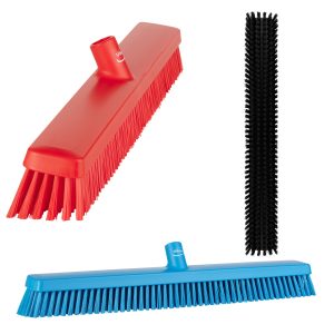 Heavy-Duty Push Broom, 24.4", Soft/stiff